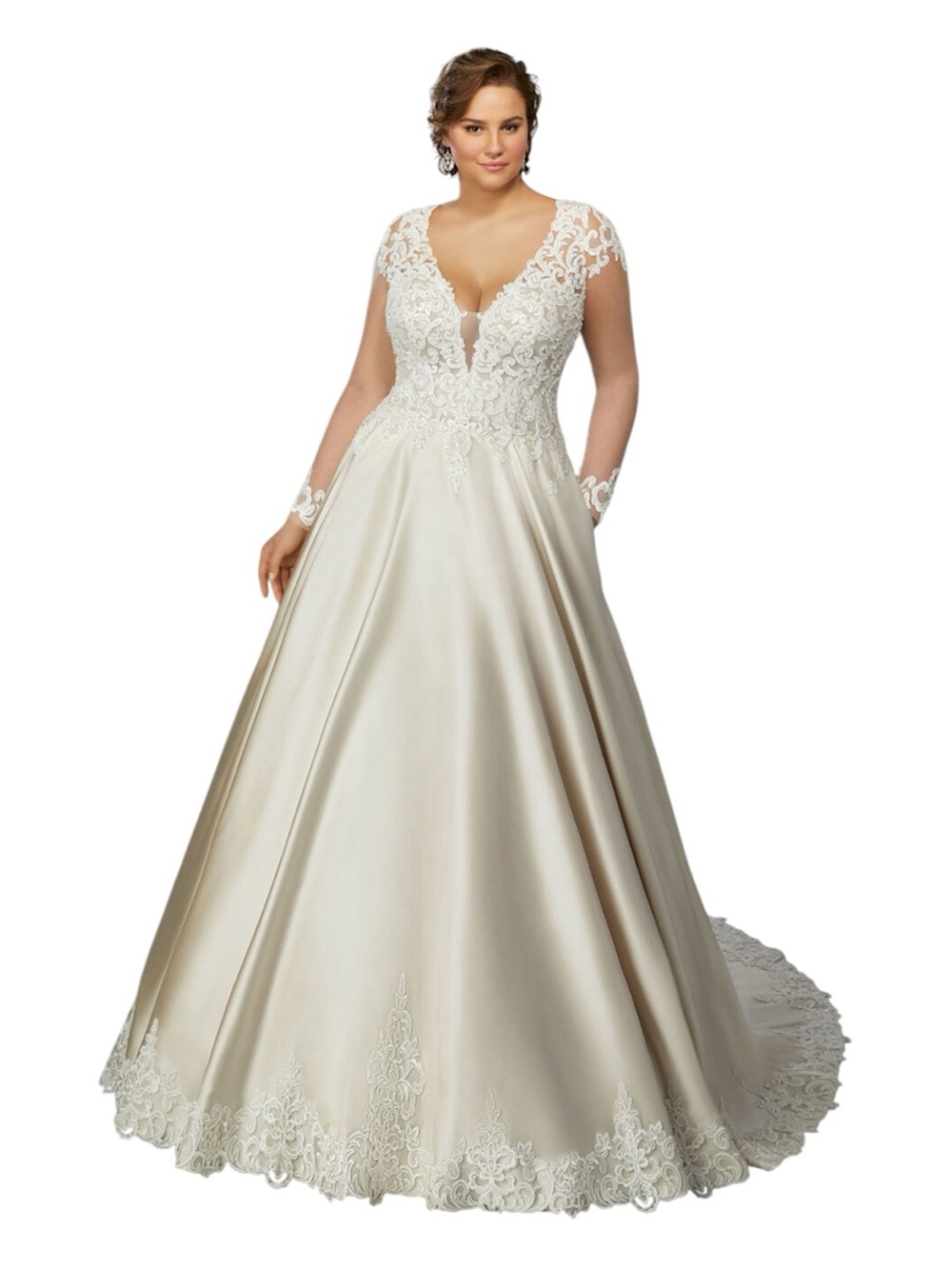 Elegant Lace Ivory Gown